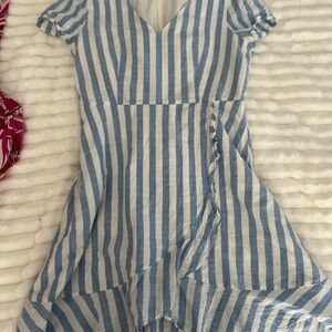 J. Crew Light Blue and White Striped Dress